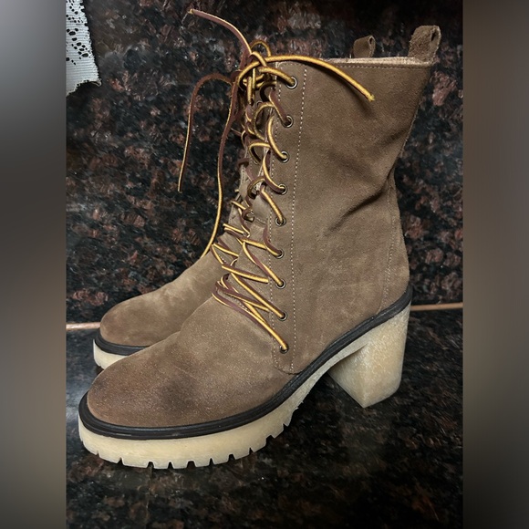 Free People Dylan Lace Up Boots Leather Platform 9.5 - Picture 6 of 11